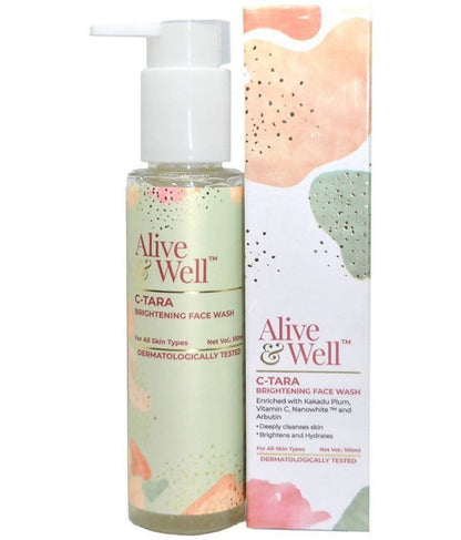 Alive & Well C-Tara Brightening Face Wash with packaging on a white background