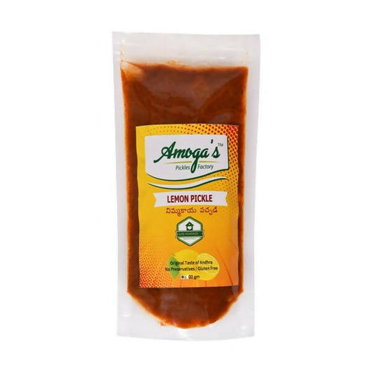 Amoga's Lemon Pickle package on a white background