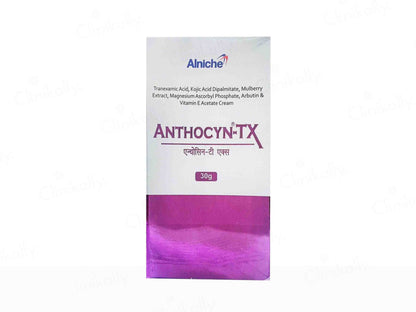 Alniche Anthocyn-TX cream packaging on a white background