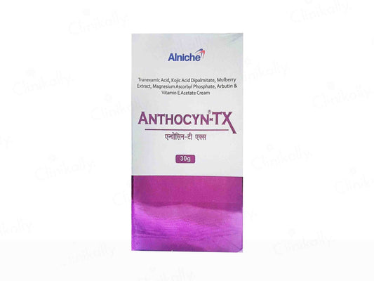 Alniche Anthocyn-TX cream packaging on a white background