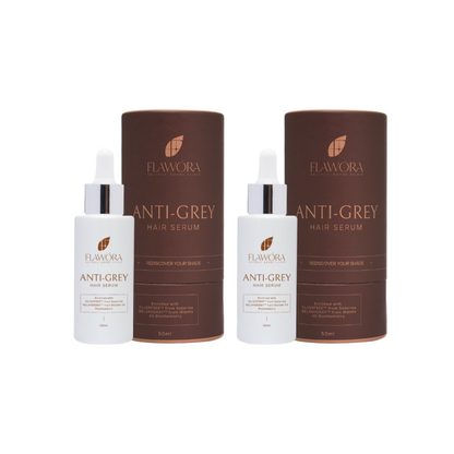 Flawora Anti-Grey Hair Serum With 1.5% Silverfree And 2% Melanogrey For Reversing Grey Hair