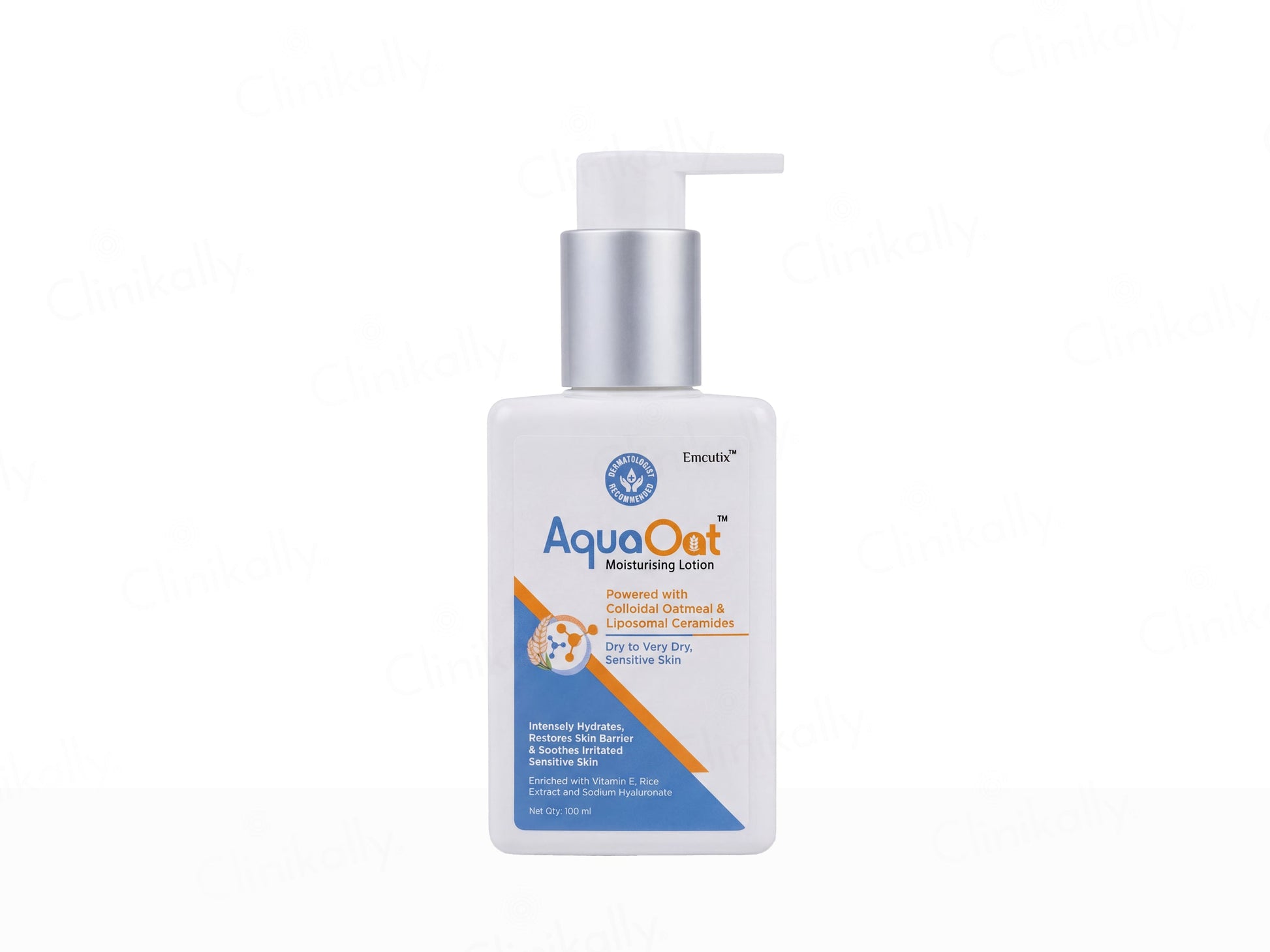 Aqua Oat moisturizing lotion bottle with pump on a white background