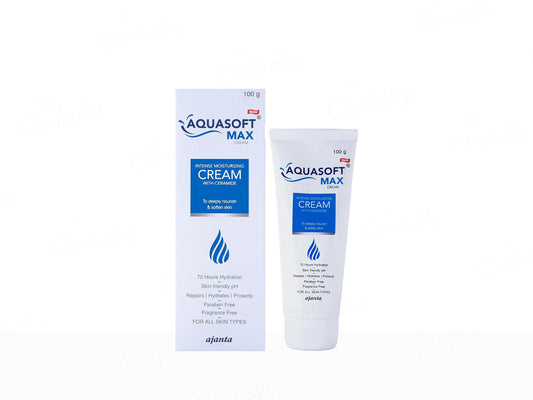Aquasoft Max cream packaging on a white background