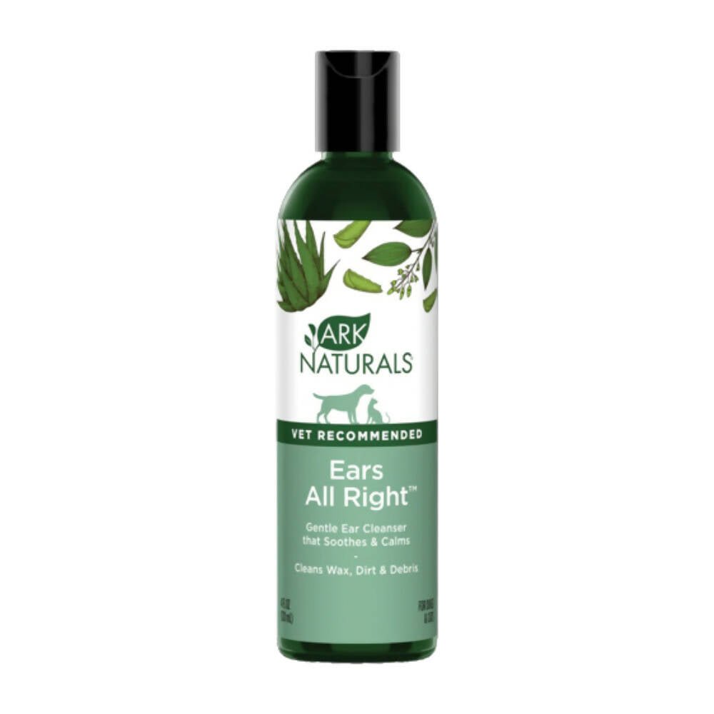 Bottle of Ark Naturals Ears All Right ear cleaner on a white background