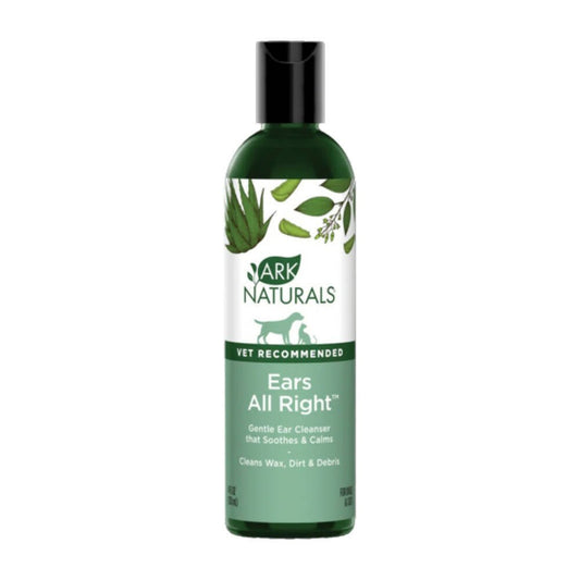Bottle of Ark Naturals Ears All Right ear cleaner on a white background