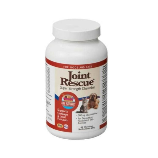 Joint Rescue supplement bottle for dogs and cats on a white background