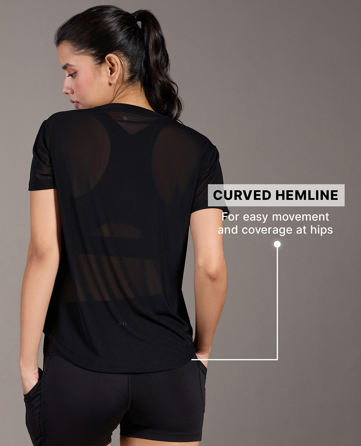 Kica Quick Dry Mesh Sporty Top Black