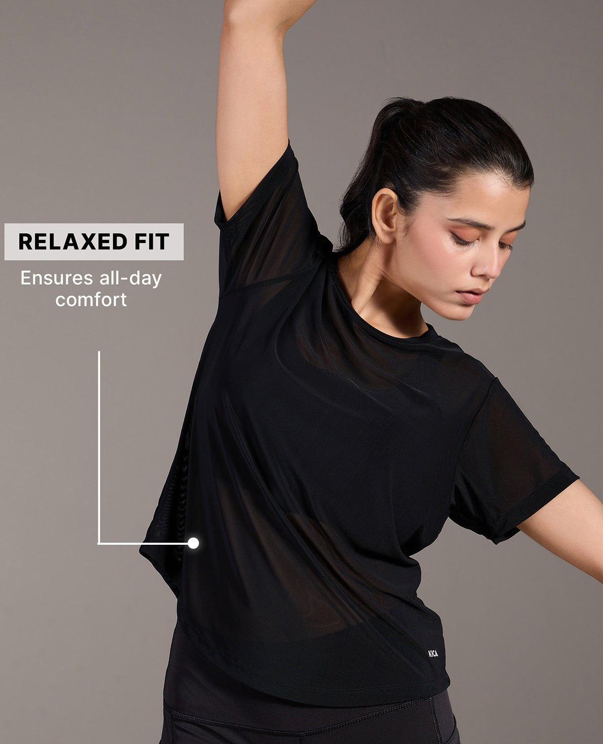 Kica Quick Dry Mesh Sporty Top Black