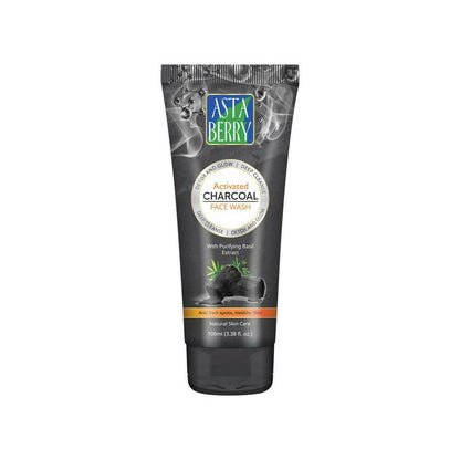 Astaberry Activated Charcoal Face Wash tube on a white background