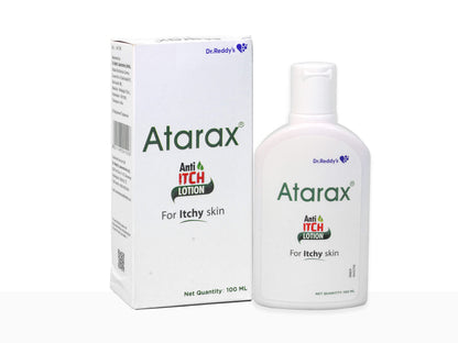 Atarax anti-itch lotion bottle and packaging on a white background