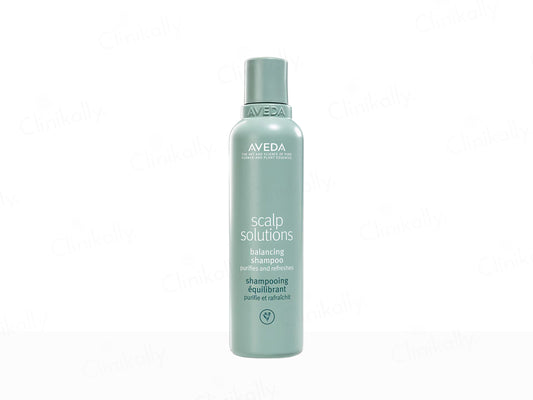 Aveda scalp solutions shampoo bottle on a white background