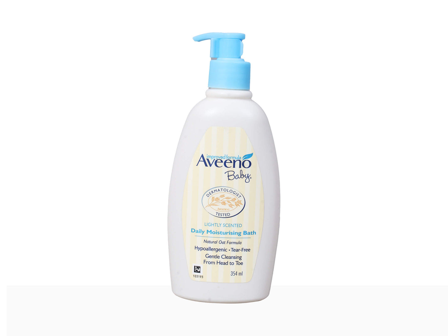 Aveeno Baby Daily Moisturizing Lotion bottle on a white background