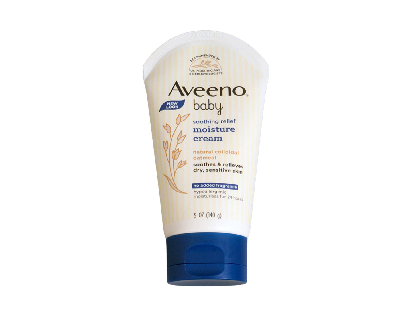 Aveeno baby lotion tube on a white background