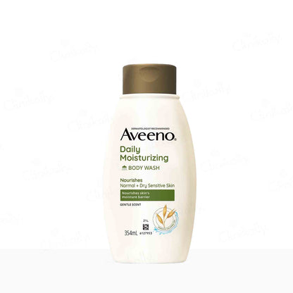 Aveeno Daily Moisturizing Body Wash bottle on a white background