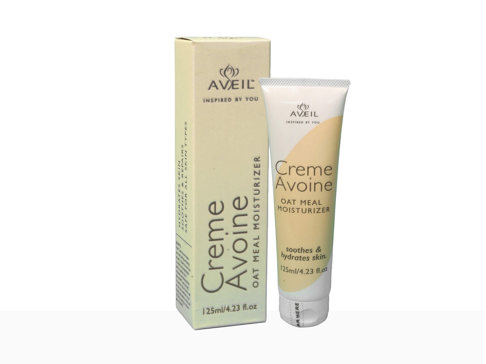 Aveil Creme Avoine moisturizer tube and packaging on a white background