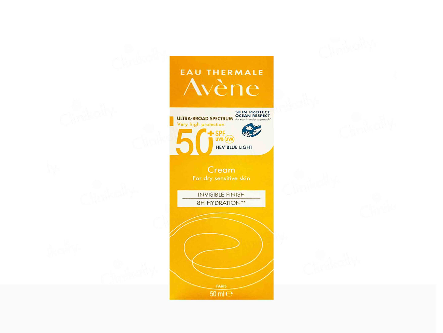 Avene sun cream packaging on a white background