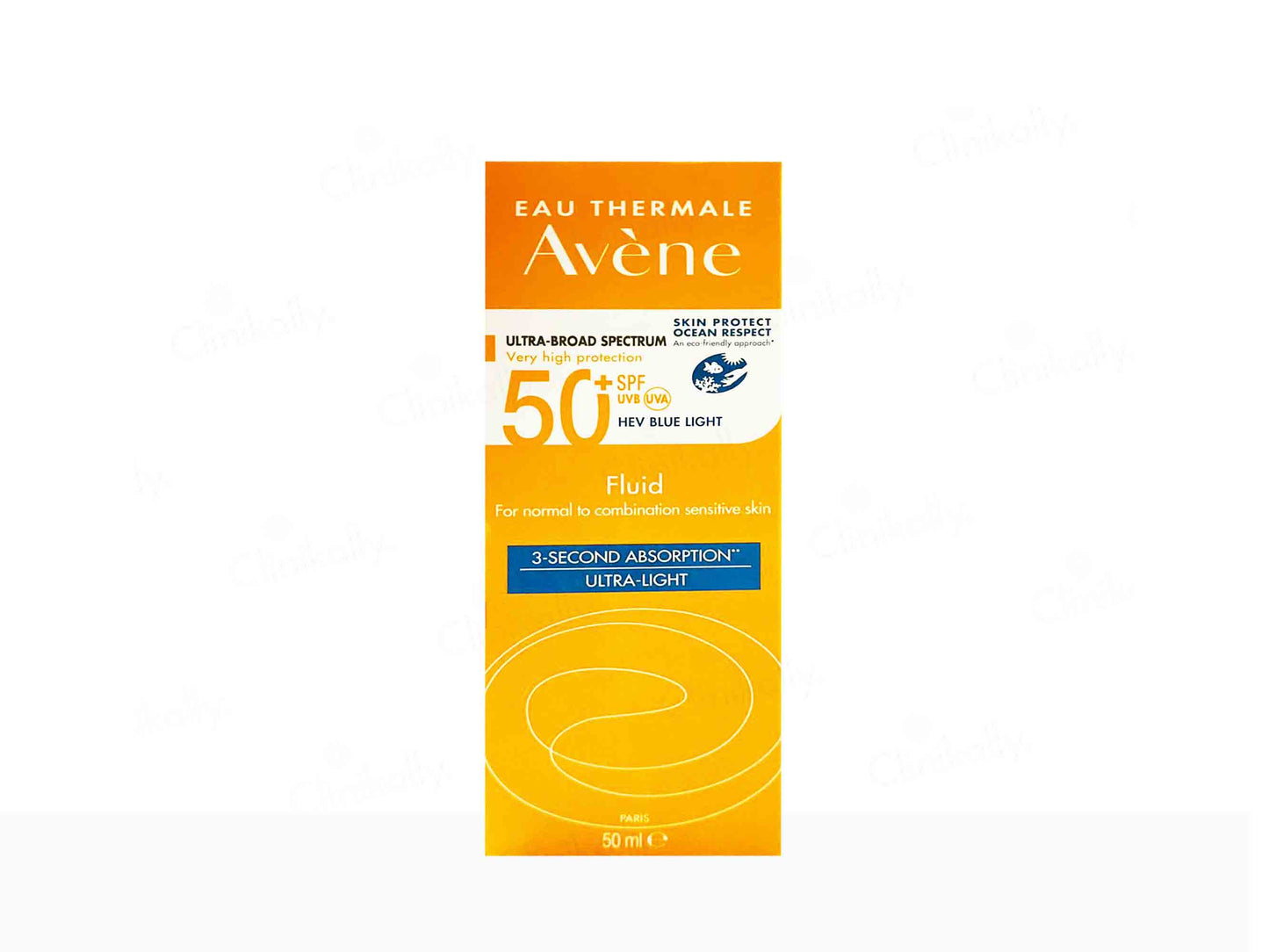 Avene sunscreen packaging on a white background