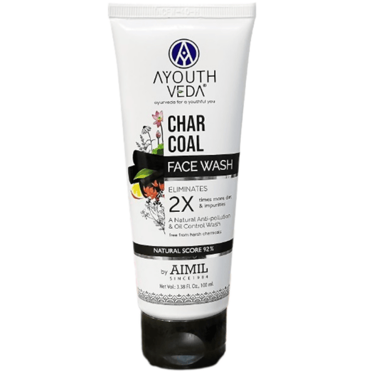 Ayouth Veda Charcoal Face Wash tube on a white background