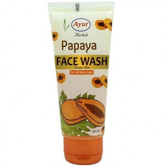 Ayur Herbals Papaya Face Wash tube on a white background