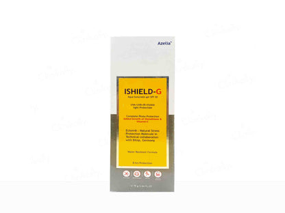 Azelia Ishield-G sunscreen gel packaging on a white background
