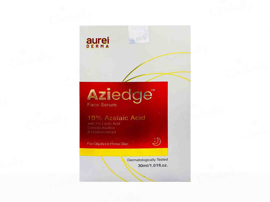 Aurei Derma Aziedge face serum packaging on a white background