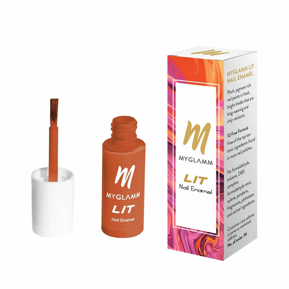 Get Noticed with MYGLAMM LIT Nail Enamel - Thirsty Scarlet (7 Ml)