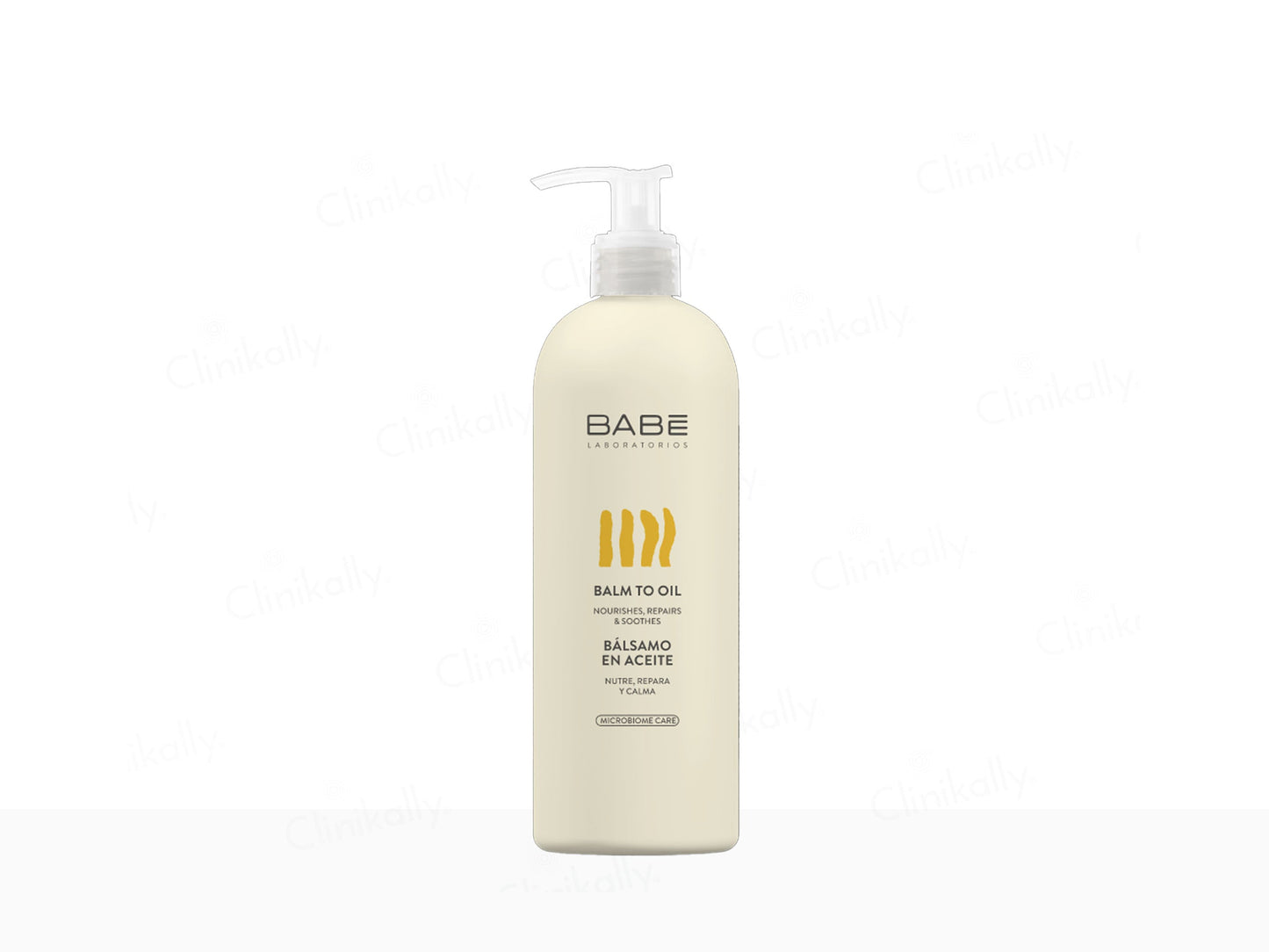 Bottle of BABE balm on a white background