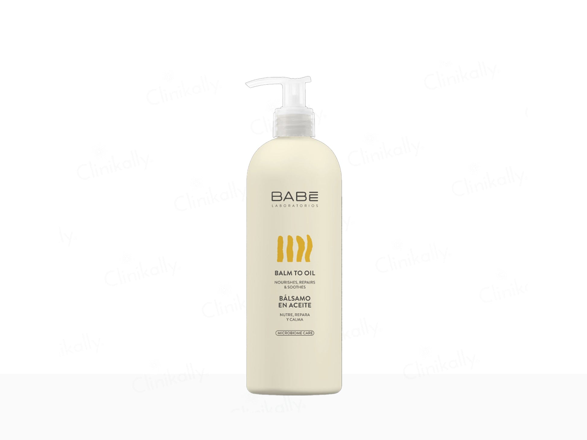 Bottle of BABE balm on a white background