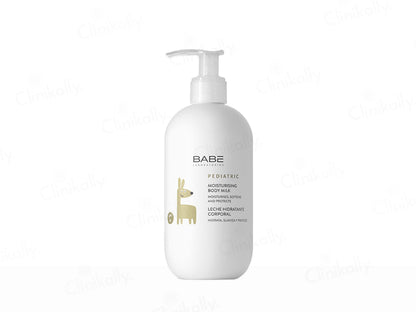 Bottle of Babe Pediatric Moisturizing Lotion on a white background