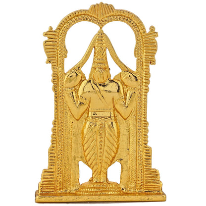 Estele Gold-Polished Lord Tirupati Balaji Idol Showpiece for Pooja Mandir/ Home Decorative