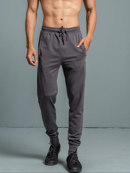 Men Combed Cotton Rich Jogger with Side Pockets Dark Grey EJ2