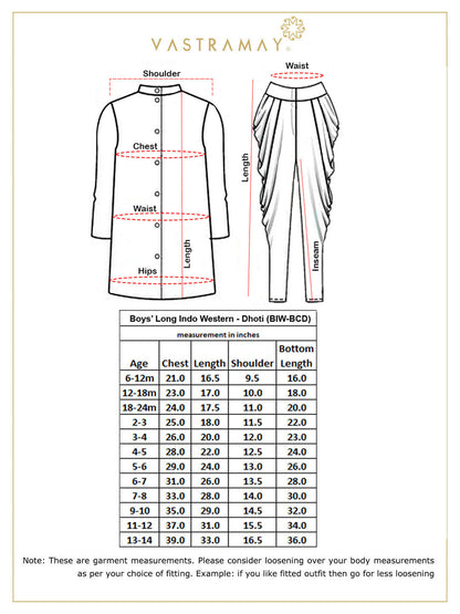Boy's Beige Indo Western Set