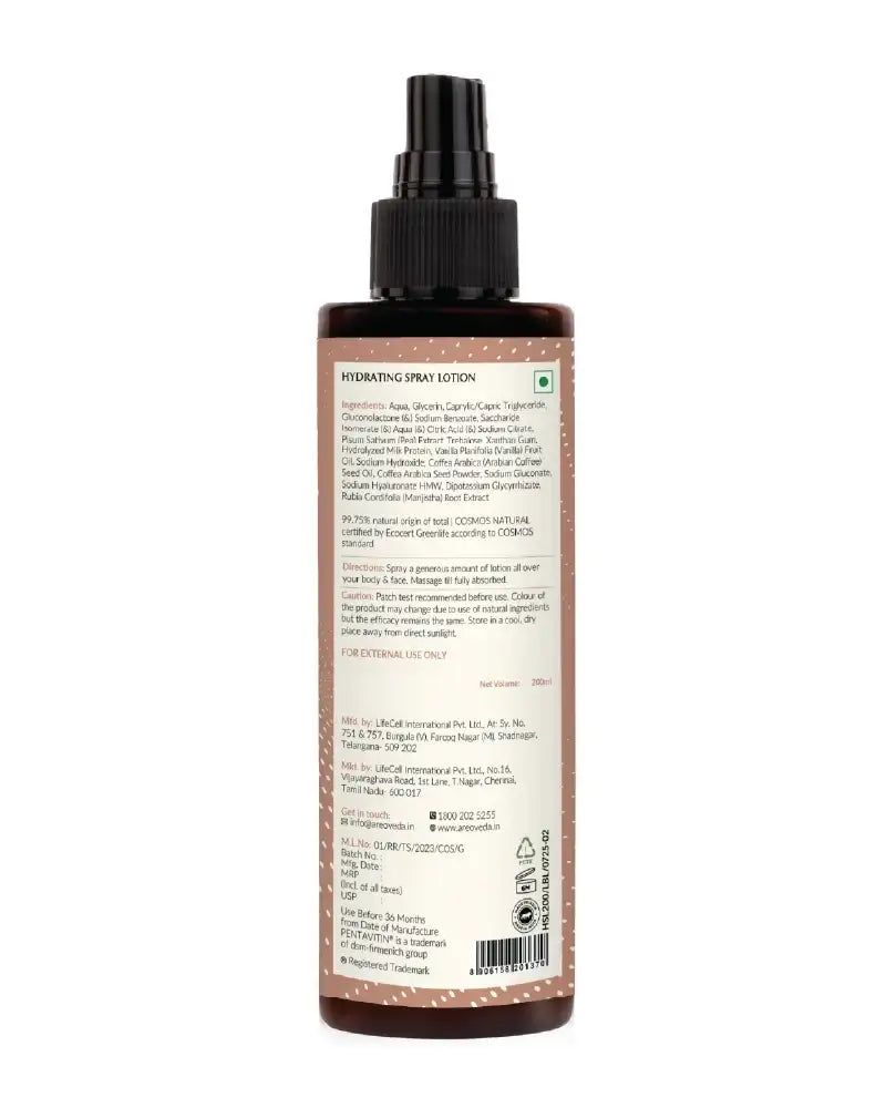 AreoVeda Hydrating Spray Lotion