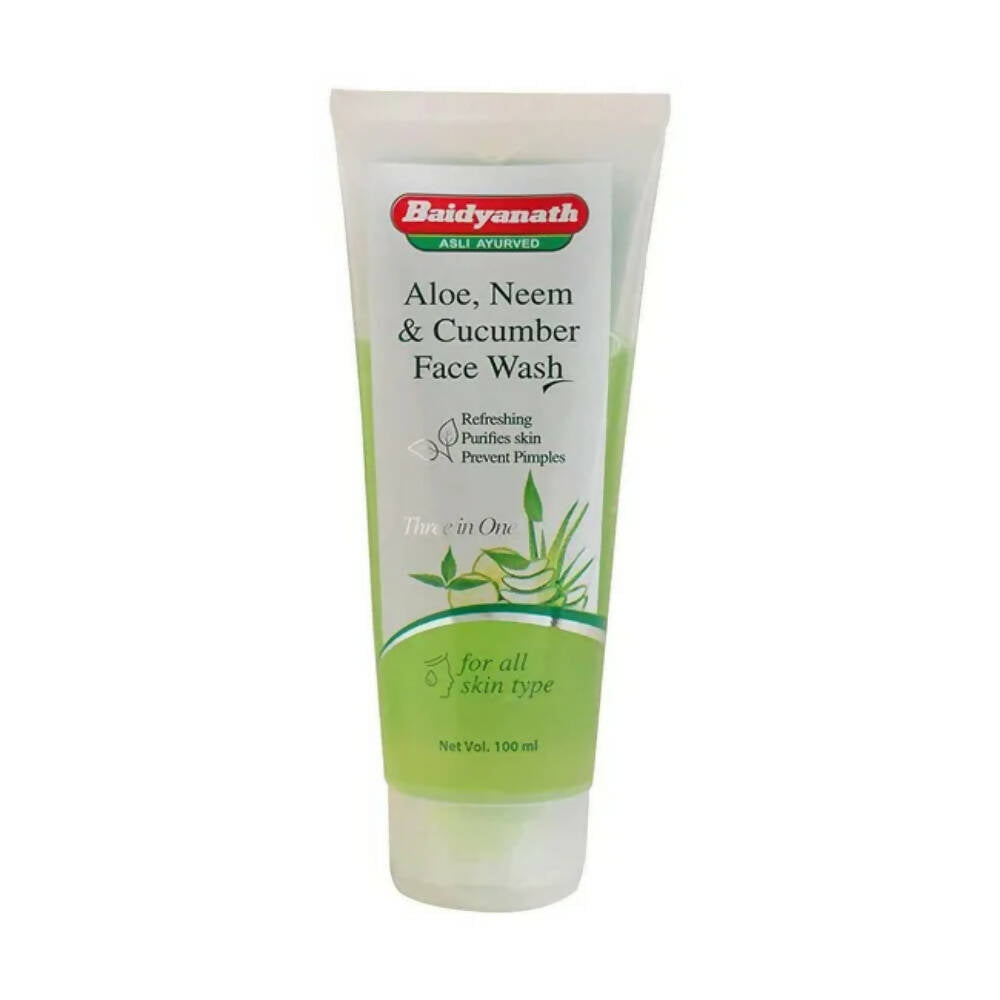 Baidyanath Aloe, Neem & Cucumber Face Wash tube on a white background