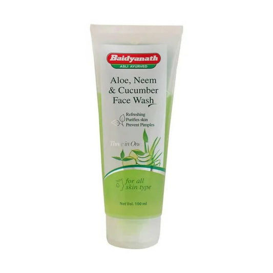 Baidyanath Aloe, Neem & Cucumber Face Wash tube on a white background