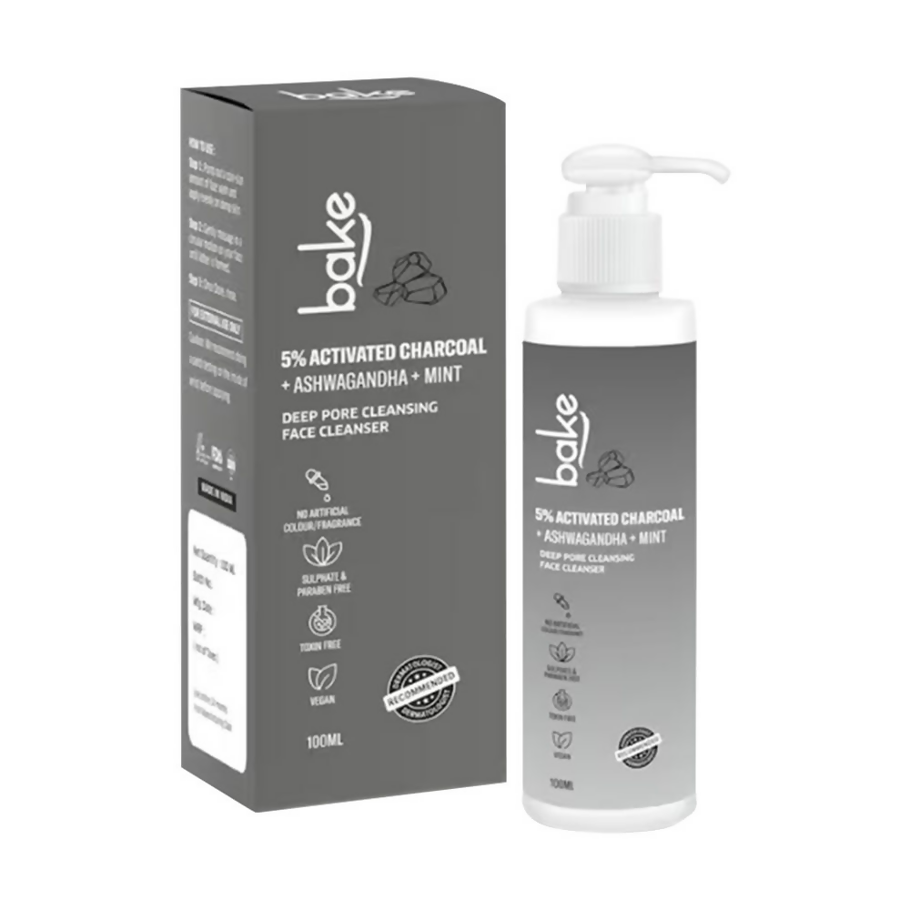 Bake deep pore cleansing face cleanser with packaging on a white background