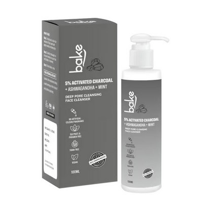 Bake deep pore cleansing face cleanser with packaging on a white background
