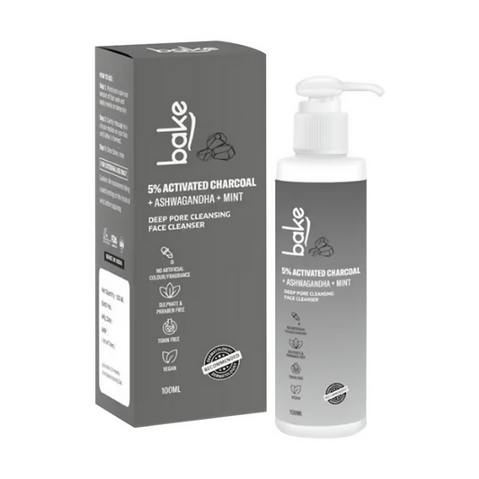 Bake deep pore cleansing face cleanser with packaging on a white background
