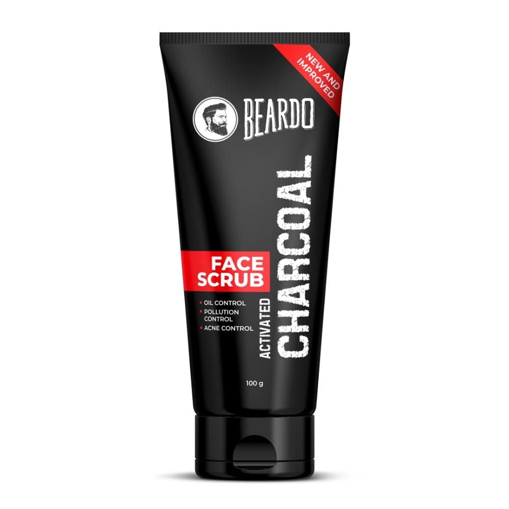 Beardo Charcoal Face Scrub tube on a white background
