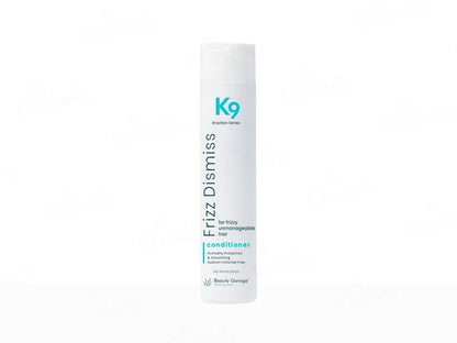 K9 Frizz Dismiss conditioner bottle on a white background