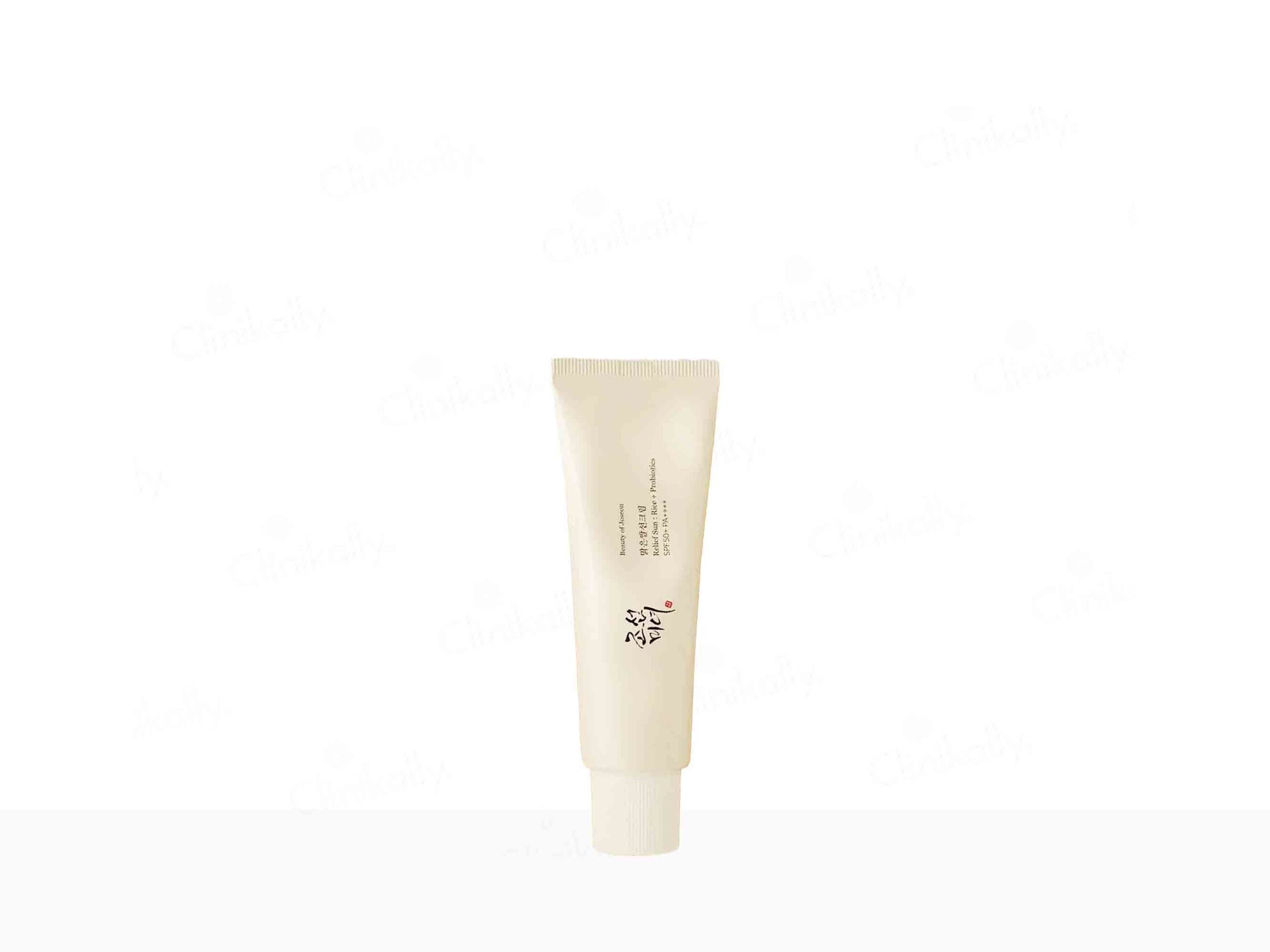 White tube of skincare product on a white background