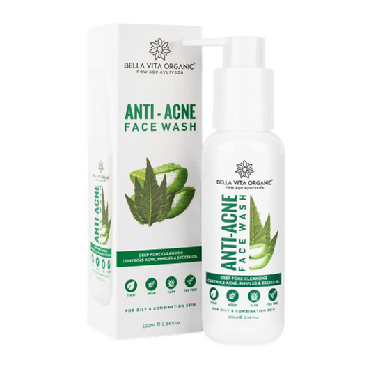 Bella Vita Organic Anti-Acne Face Wash packaging on a white background