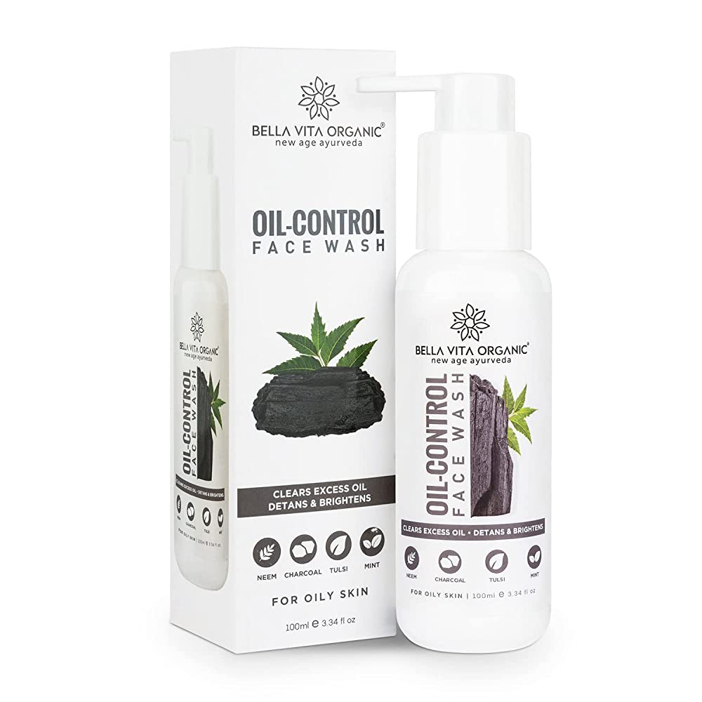 Bella Vita Organic Oil-Control Face Wash packaging on a white background
