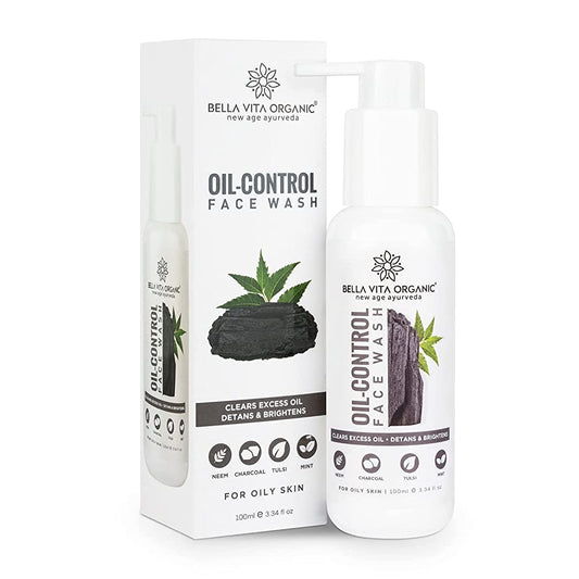 Bella Vita Organic Oil-Control Face Wash packaging on a white background