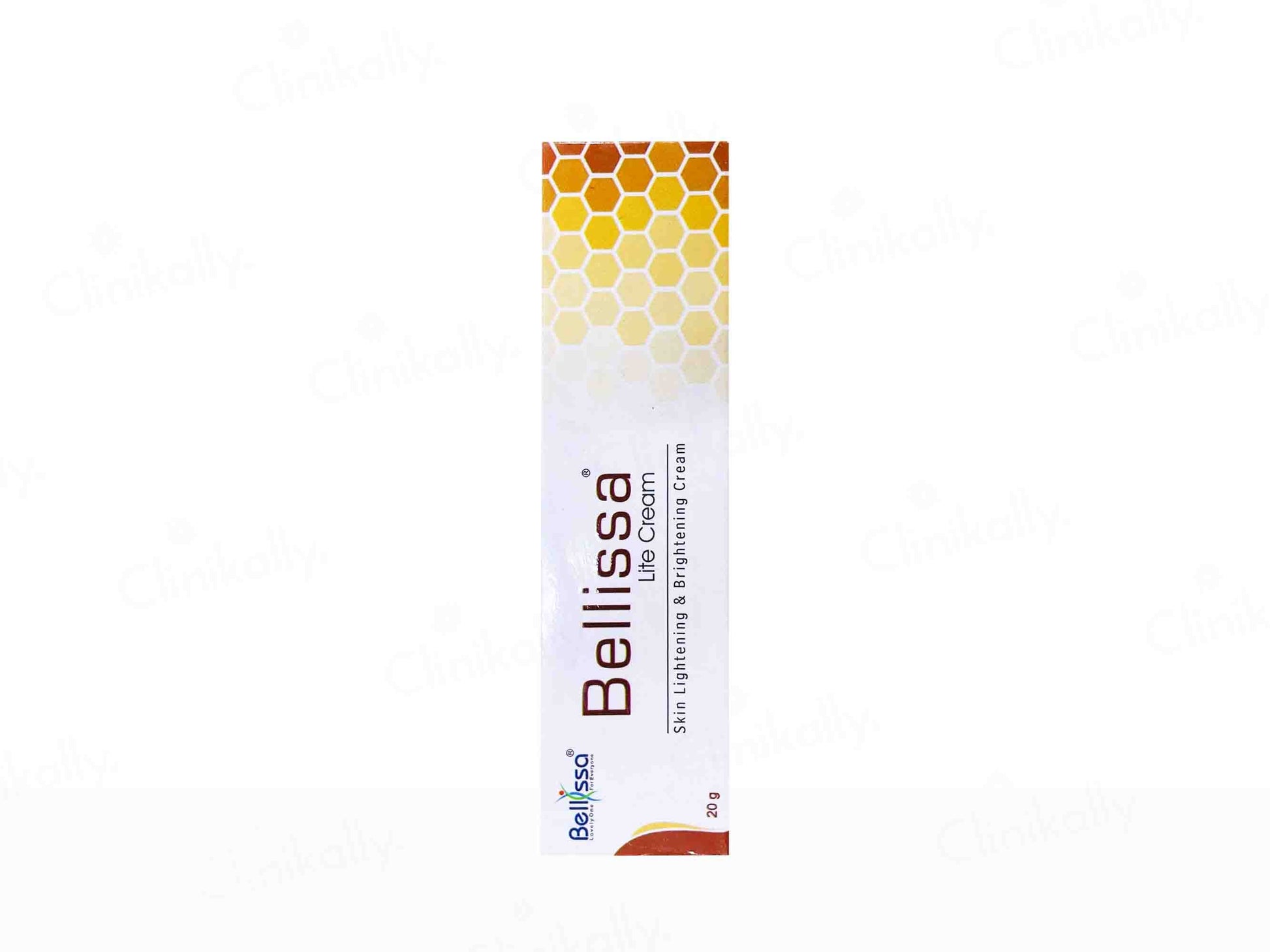 Bellissa skin lightening cream tube on a white background