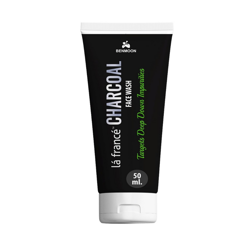 Tube of Benmoon Charcoal Face Wash on a white background