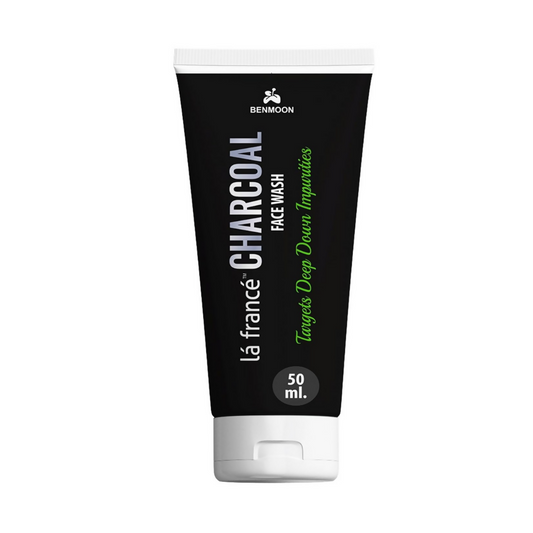Tube of Benmoon Charcoal Face Wash on a white background