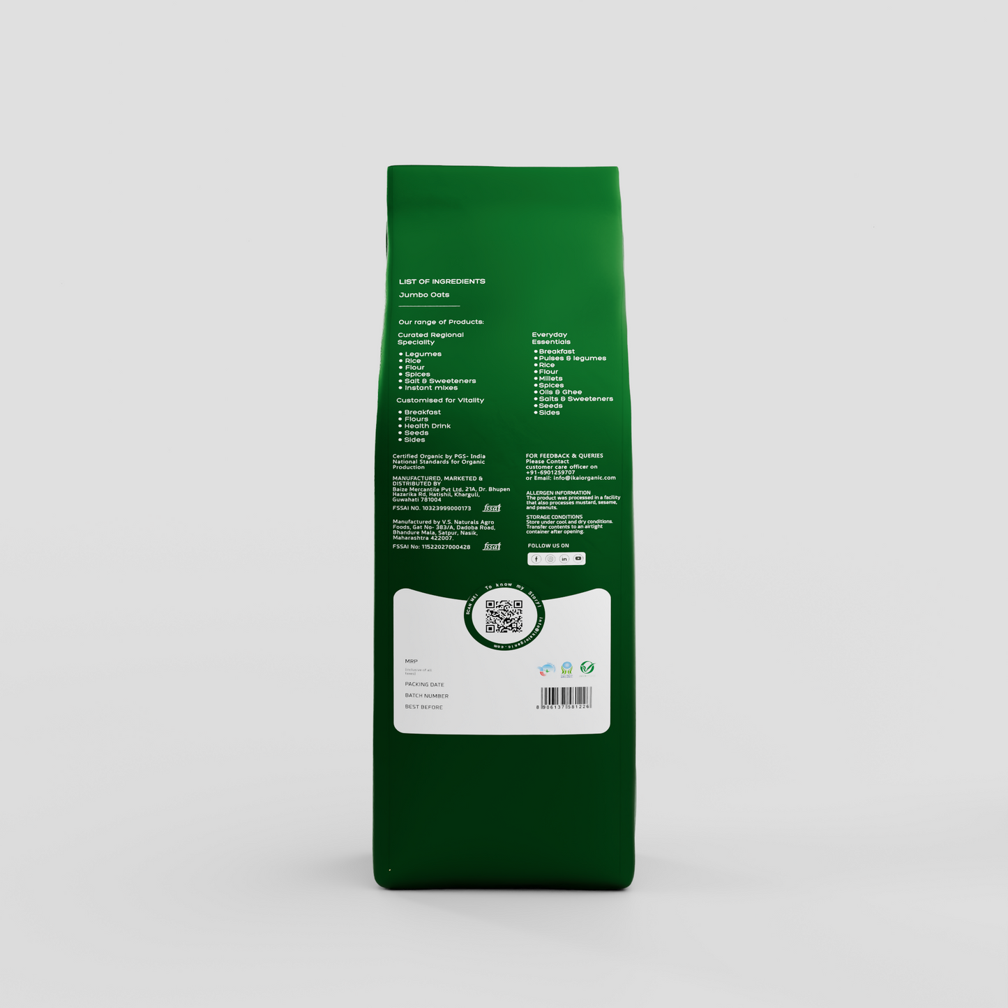 IKAI Organic Jumbo Oats