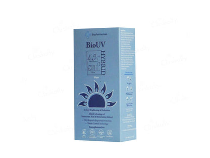 Blue box of BioUV product on a white background
