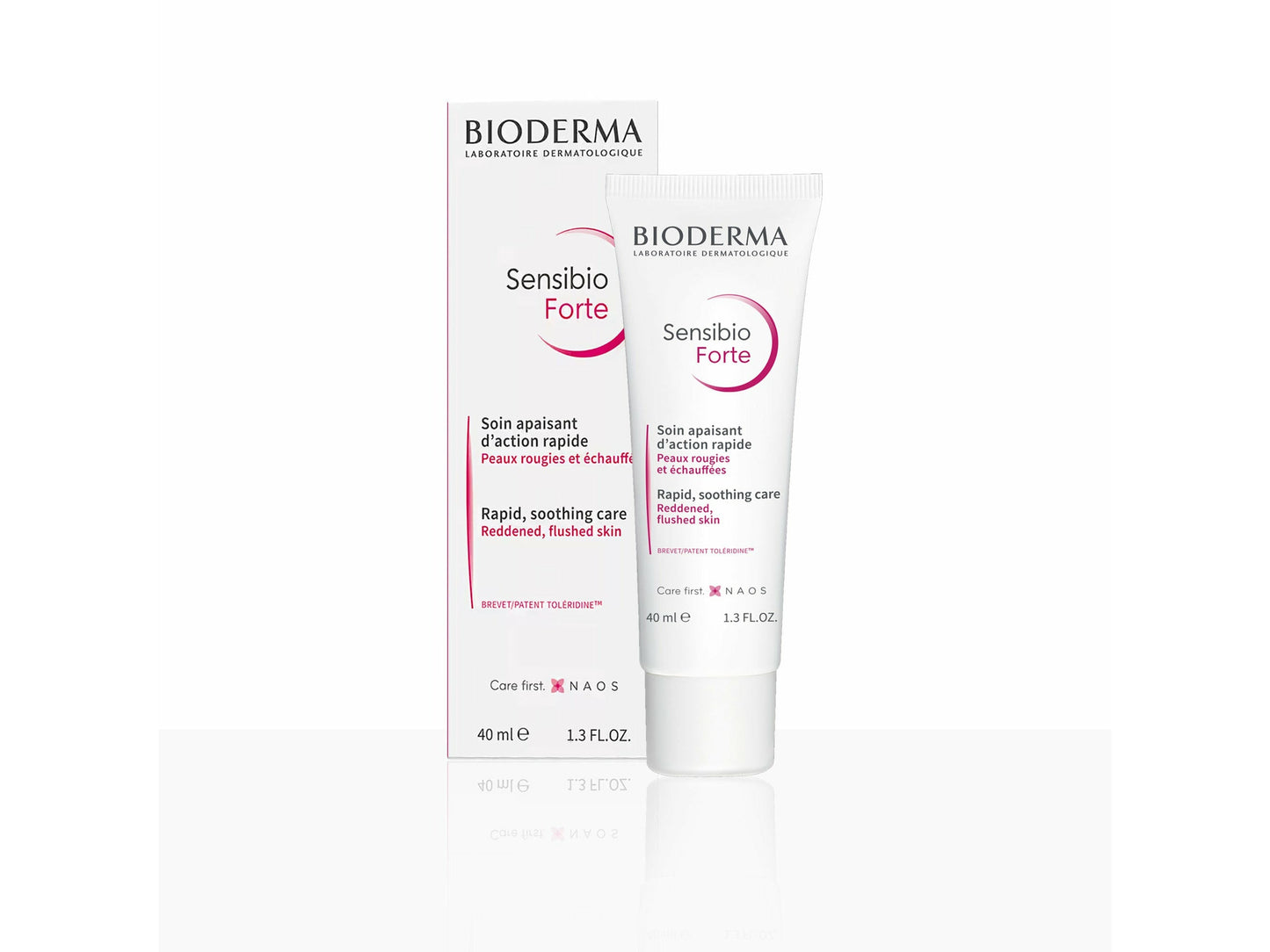 Two Bioderma Sensibio Forte skincare products on a white background